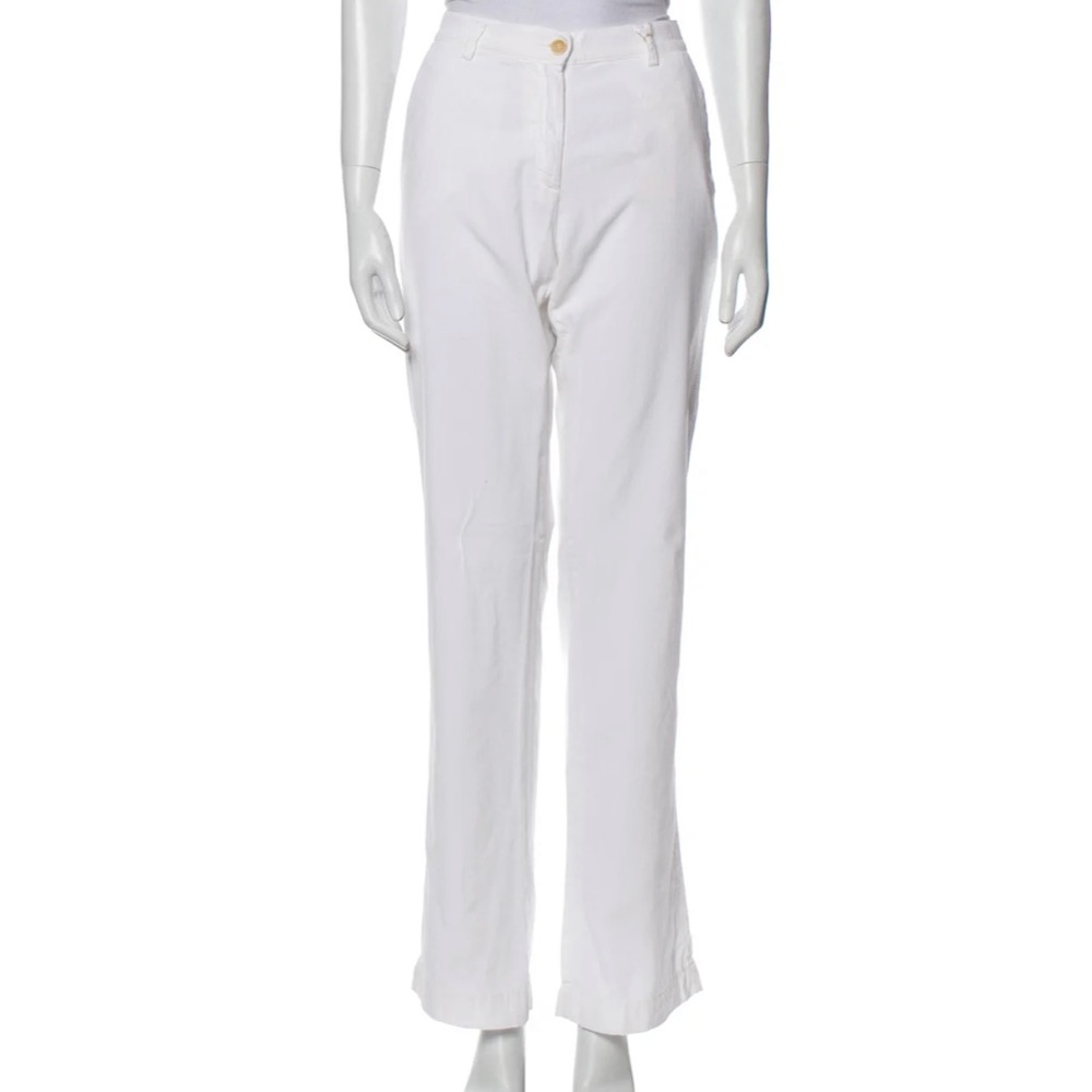 Massimo Alba Spada Wide Leg corduroy Pants‎ off white mid rise Made in Italy